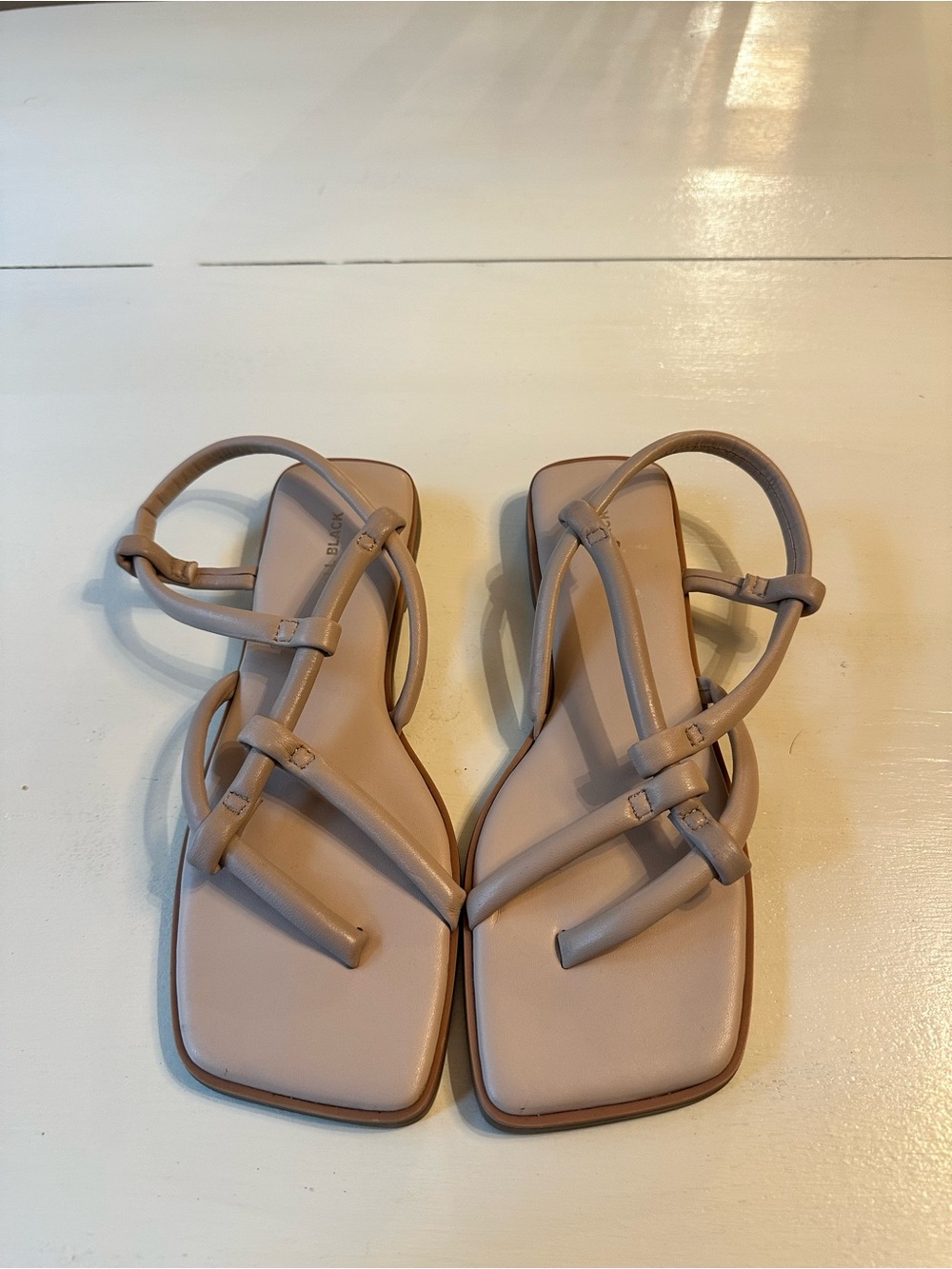 All Black Square Toe Sandals